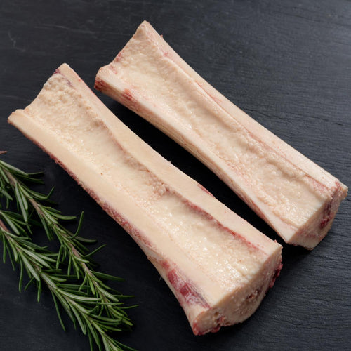 Fresh halal beef marrow bones, canoe-cut - The Cut House Bangalore